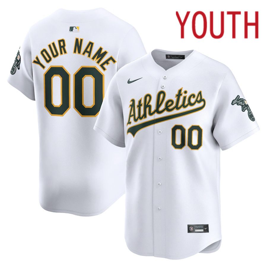 Youth Oakland Athletics Nike White Home Limited Custom MLB Jersey